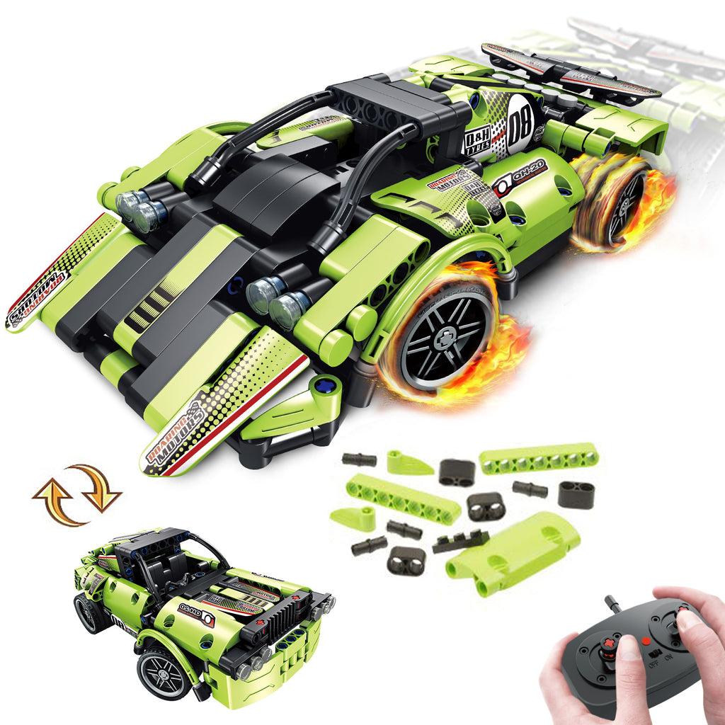 STEM Building Toys for Kids with 2-in-1 Remote Control Racer Snap Together Engineering Kits Early Learning Racecar Building Blocks and Off-Road Best Gift for 6 7 8 and 9+Year Old Boys and Girls