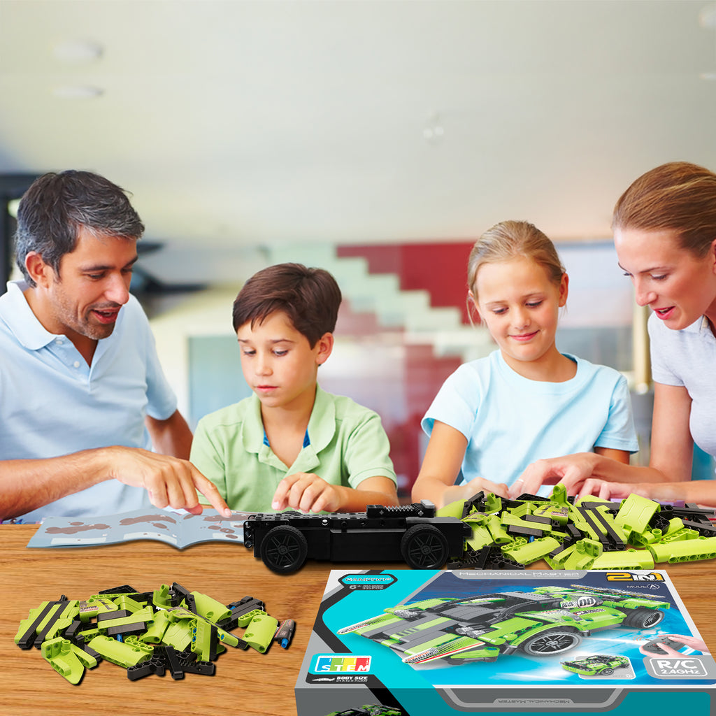 STEM Building Toys for Kids with 2-in-1 Remote Control Racer Snap Together Engineering Kits Early Learning Racecar Building Blocks and Off-Road Best Gift for 6 7 8 and 9+Year Old Boys and Girls