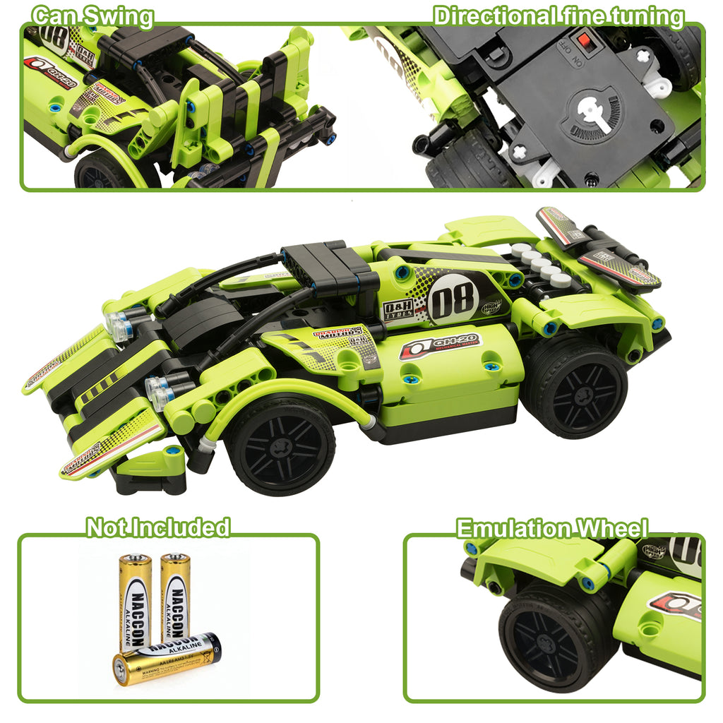 STEM Building Toys for Kids with 2-in-1 Remote Control Racer Snap Together Engineering Kits Early Learning Racecar Building Blocks and Off-Road Best Gift for 6 7 8 and 9+Year Old Boys and Girls