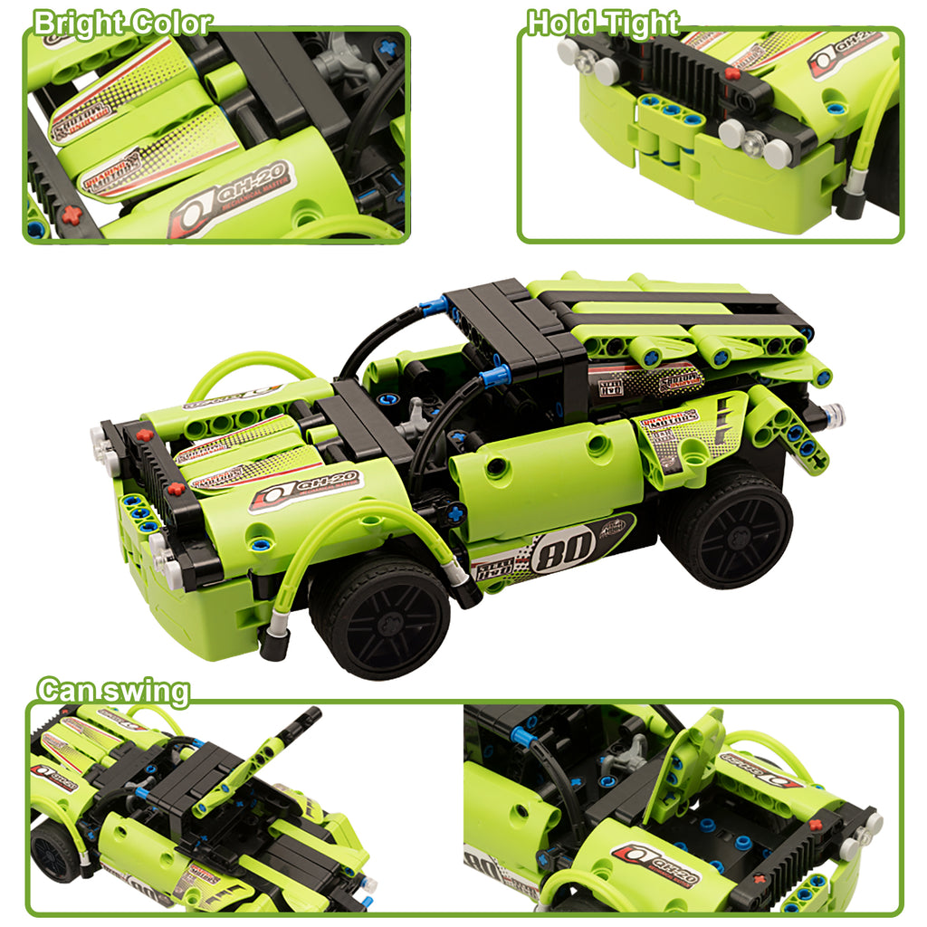 STEM Building Toys for Kids with 2-in-1 Remote Control Racer Snap Together Engineering Kits Early Learning Racecar Building Blocks and Off-Road Best Gift for 6 7 8 and 9+Year Old Boys and Girls