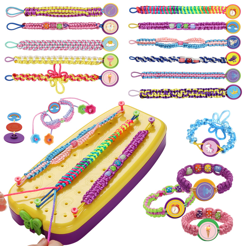 Friendship Bracelet Making Kit,Arts and Crafts for Kids Ages 8-12,DIY  Bracelet Making Kit with 20 Pre-Cut Threads,Birthday Gifts for Girl Aged 6  7 8 9 10 11 12 Year Old Kids Travel Activity Set