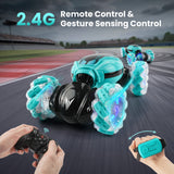 Gesture Sensing Stunt RC Car - 2.4GHz 4WD Remote Control Gesture Sensor Toy Cars - Double Sided Rotating Off Road Vehicle for Kids 7 8 9 10 11 12 Year Boys Birthday
