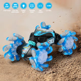 Gesture Sensing RC Stunt Car - 2.4 Ghz 4WD Off-Road Omnidirectional Smart Expandable Wheels Remote Control Car Toys Best Birthday Cool Toy Gifts for Boys Kids Adults