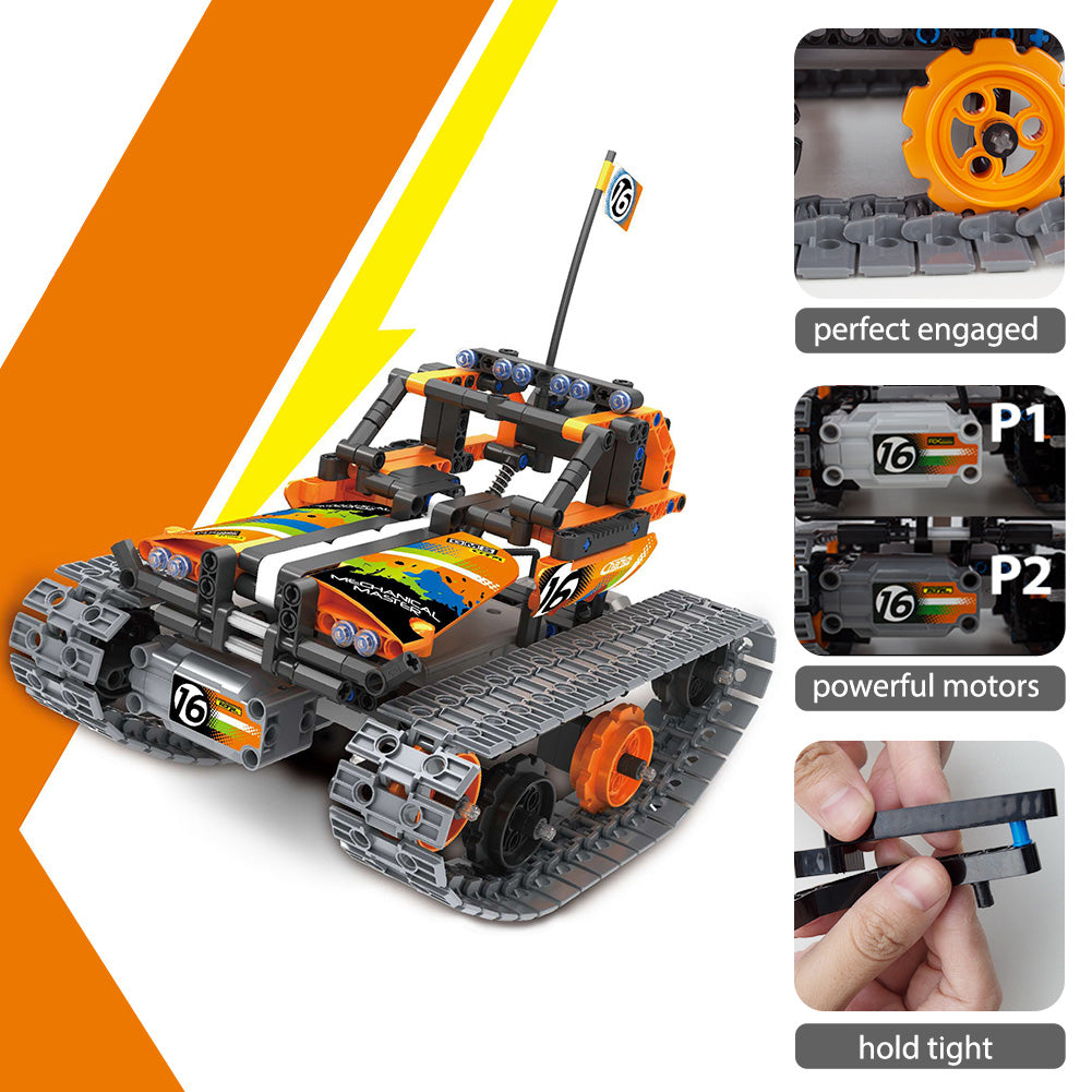 3-in-1 STEM Remote Control Building Kits-Tracked Car/Robot/Tank