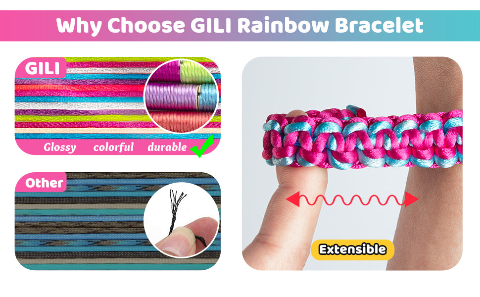 GILI Colorful Friendship Bracelet Making Kit for Girls age 6-12